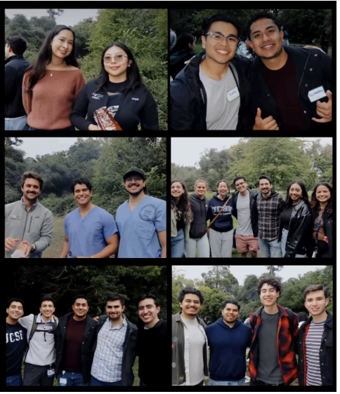Collage of Big/Little Reveal 2025 photographs showing paired students at a social gathering.