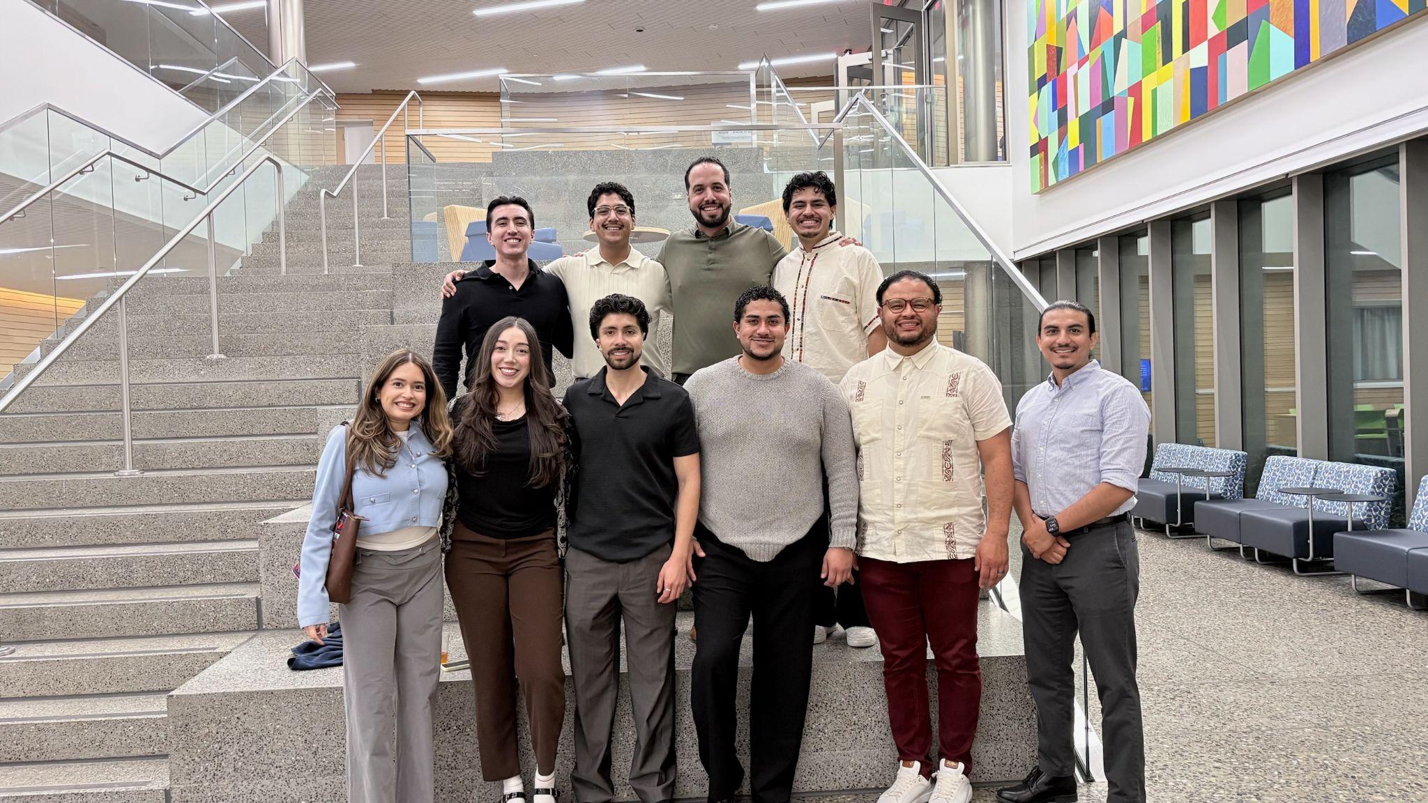 LMSA at UCSF members posing on a large staircase at the 2026 LMSA West Conference.